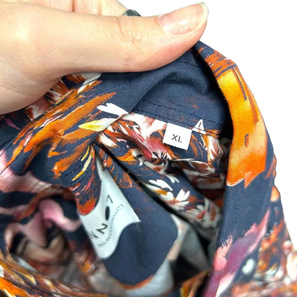 No Nationality Tyrion Short Sleeve Button Down Navy Print 605 Men's Size XL - Picture 7 of 11